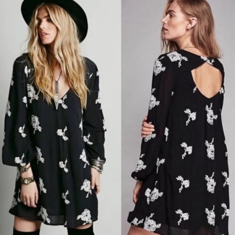 Free People Austin embroidered long sleeve mini with Pockets - Picture 4 of 6